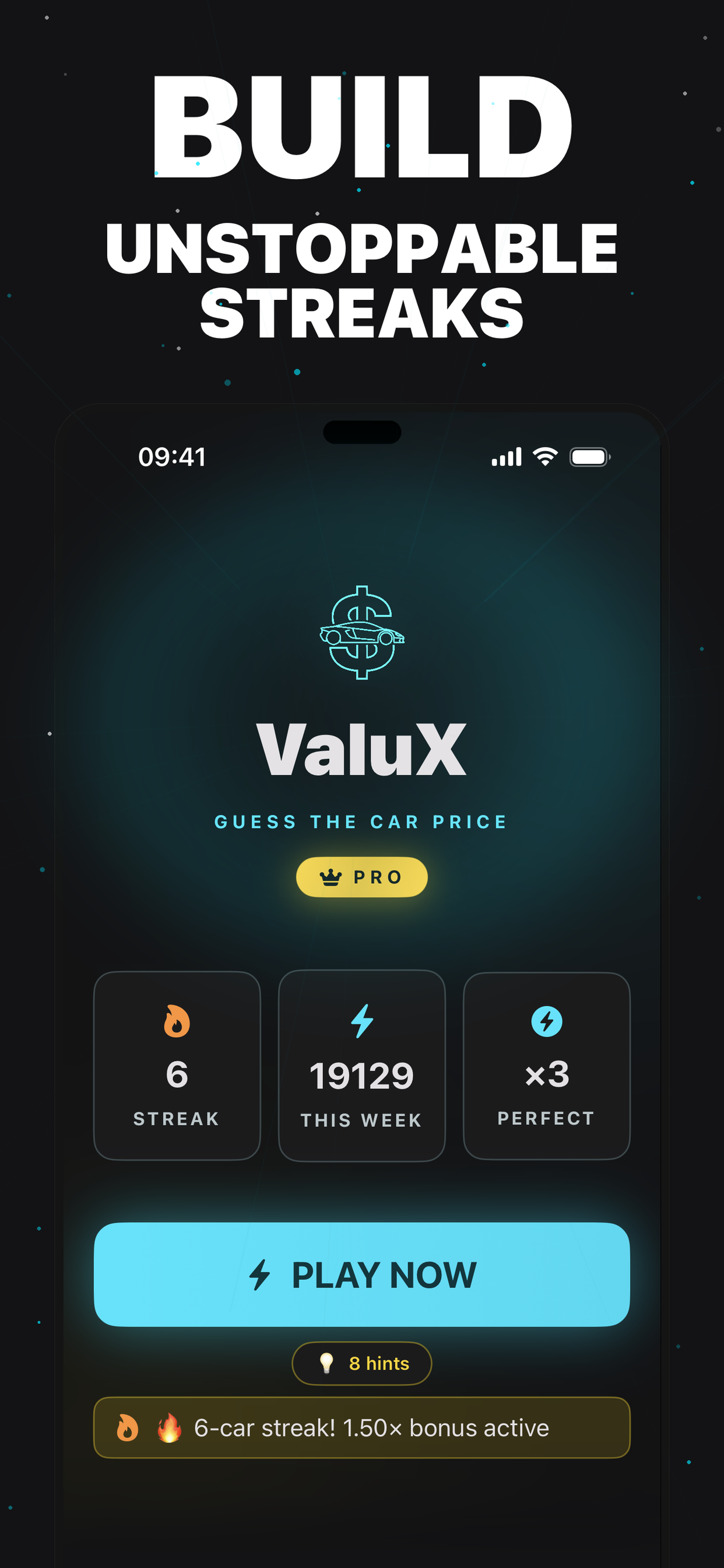 ValuX promotional screenshot: Build unstoppable streaks